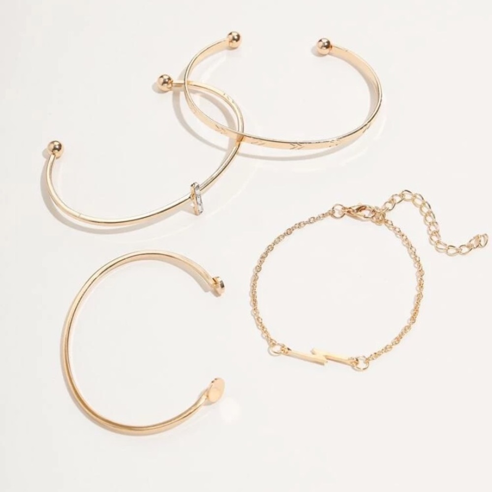 3/$30 4pc rhinestone gold bracelet set - Picture 3 of 3